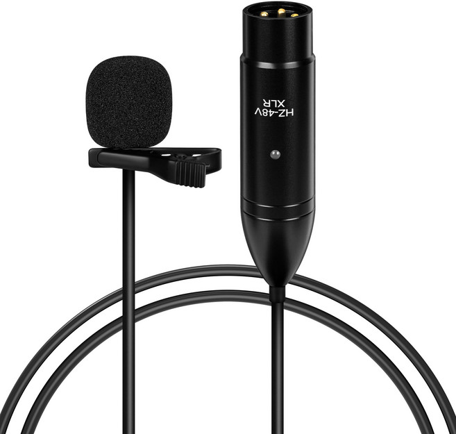 Geekria 48V XLR 라발리에 마이크 전방향 마이크 HD 노이즈 감소 피파인 SC3 마오노 G1 NEO 게임용 오디오 믹서와 호환 캠코더 레코더에 적합, 블랙 / 4.9피트