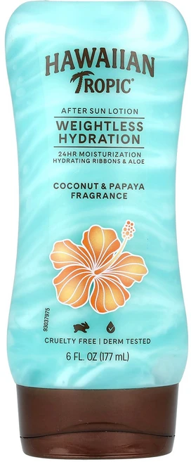 Hawaiian Tropic 애프터 썬 로션 웨이트리스 하이드레이션 코코넛 및 파파야 177ml(6fl oz) Tropic (하와이안 트로픽) - 쿠팡