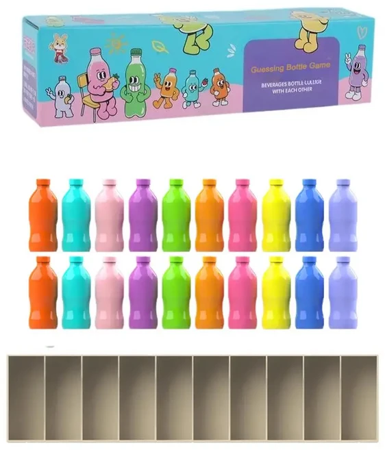 어린이 재미있는 병 추측 게임 음료 색상 맞추기 장난감 유아 기억력 훈련 퍼즐 크리스마스 선물
