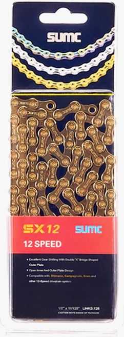 SUMC SX12 12단 로드 MTB 산악 자전거 체인(시마노 스램 호환), 1개, 골드