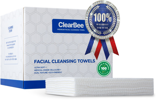 클리어비 페이스타올 클렌징타올 일회용 세안 여드름 트러블 올인원, 1개, 50매