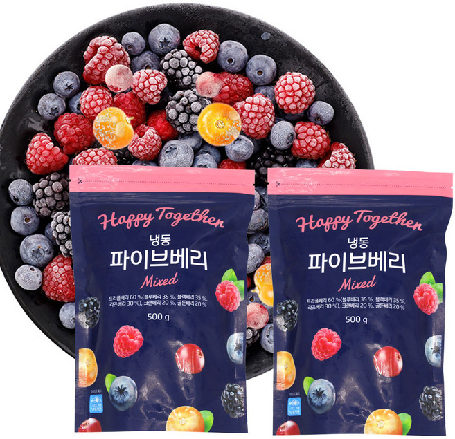 냉동 파이브베리500g 2개 믹스베리, 1kg, 1개