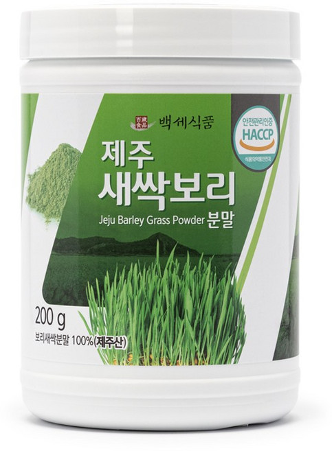 백세식품 제주산 새싹보리 분말가루 200g HACCP 인증제품, 5개