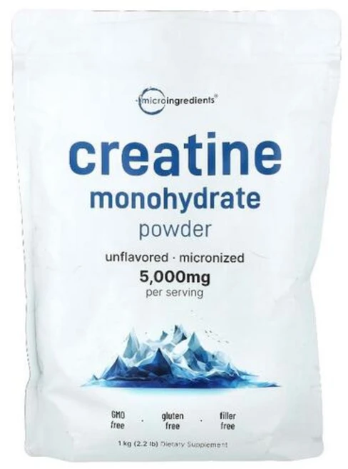 Micro Ingredients 크레아틴 일수화물 분말 무맛 1kg(2.2lb), 997 g - 쿠팡