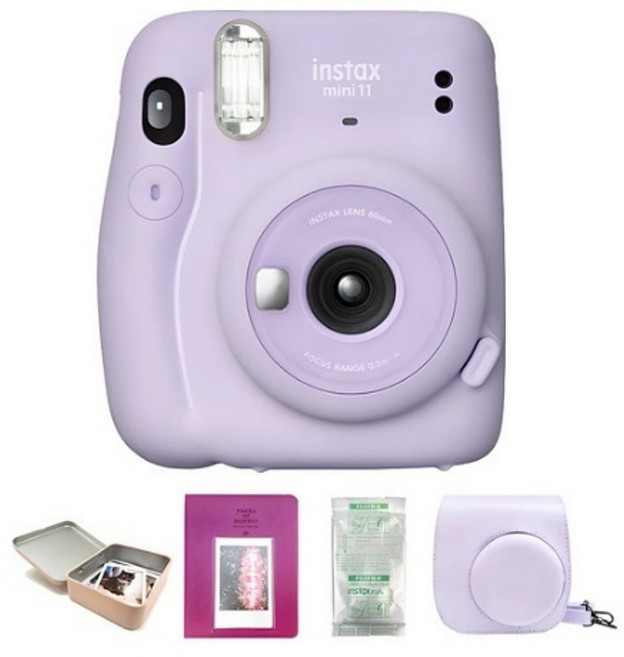인스탁스 미니11 즉석카메라 라일락퍼플 + 미니필름 10p + 틴케이스 + 2단앨범 + 전용가방 랜덤발송 세트, 11미니 (라일락 퍼플), 1세트