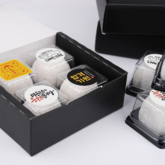 [실속형] 구암현대떡집 수험생 공무원 입시 편입 승진 수능 합격기원 흰찹쌀떡 선물세트, 4개, 60g