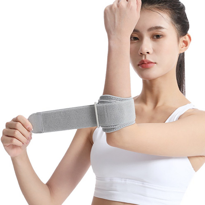 제이에스 고탄력 이중밴드 팔꿈치 엘보 보호대, 그레이, 1개