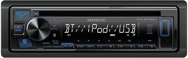 KENWOOD KDC-BT282U CD 카 스테레오 - 싱글 딘 블루투스 오디오 USB MP3 FLAC Aux in AM FM 라디오 화이트 13자리 LCD 디스플레