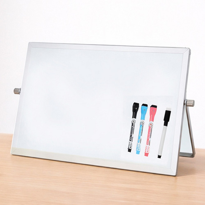 KCJ 양면 탁상용 화이트 보드 마카펜 세트, 알루미늄