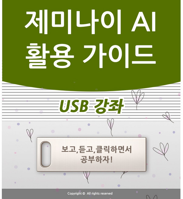 제미나이 실무 활용 가이드 USB gemini AI 챗gpt 보다 좋다 엑셀 문서작성 ppt 파워포인트 구글 동영상 유튜브 숏폼 쇼츠 만들기 사용법 책 교재 강좌 강의 교육, 액션미디어, 액션미디어편집부