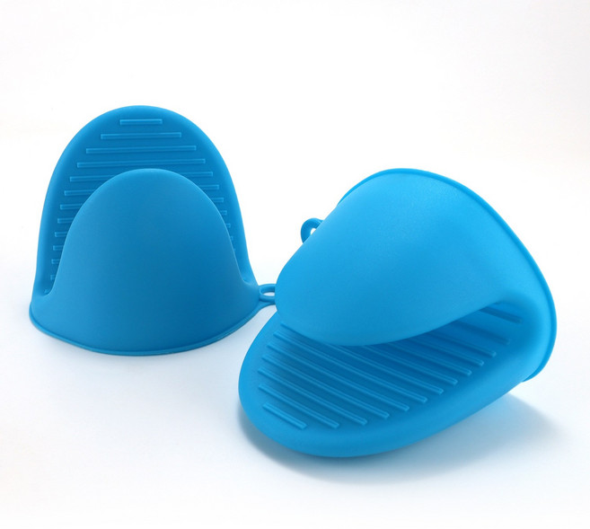 2개 베이킹장갑 미끄럼방지 단열장갑 오븐 레인지 에어프라이어 클립 SH1393, 1세트, 블루