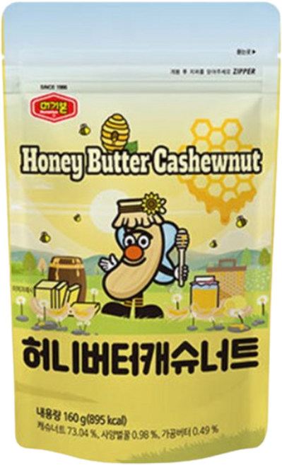 머거본 허니버터캐슈너트, 160g, 4개