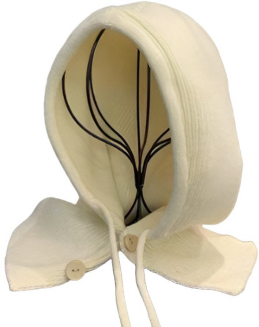 알리오마켓 니트 바라클라바 방한 후드 단추 넥워머, 베이지