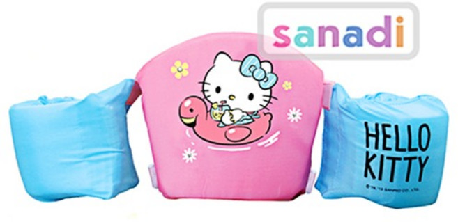 헬로키티 암링자켓 유아 아동 퍼들점퍼 구명조끼, 1개