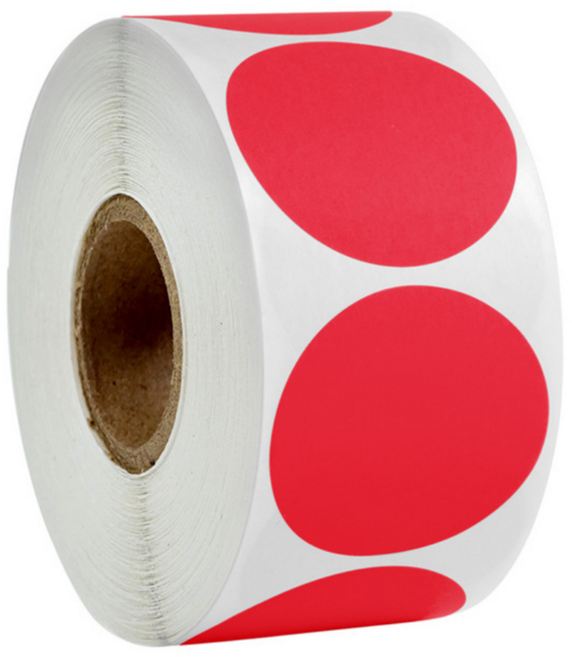 9종 특대형 원형 스티커 5cm 500매 라벨 메모 다꾸, 1개, S573 레드5cm 500매