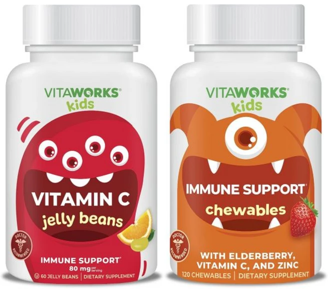 Kids Vitamin C 80mg Jelly Beans + Elderberry + Zinc + C Chewables Bundle, Kids Vitamin C 80mg Jelly Bean, 1개, 120정 - 쿠팡