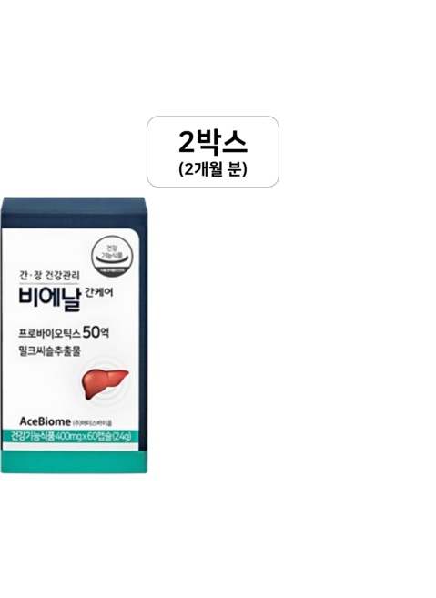 비에날 간케어 밀크씨슬 유산균 장케어 유산균+간 영양제, 60정, 2개