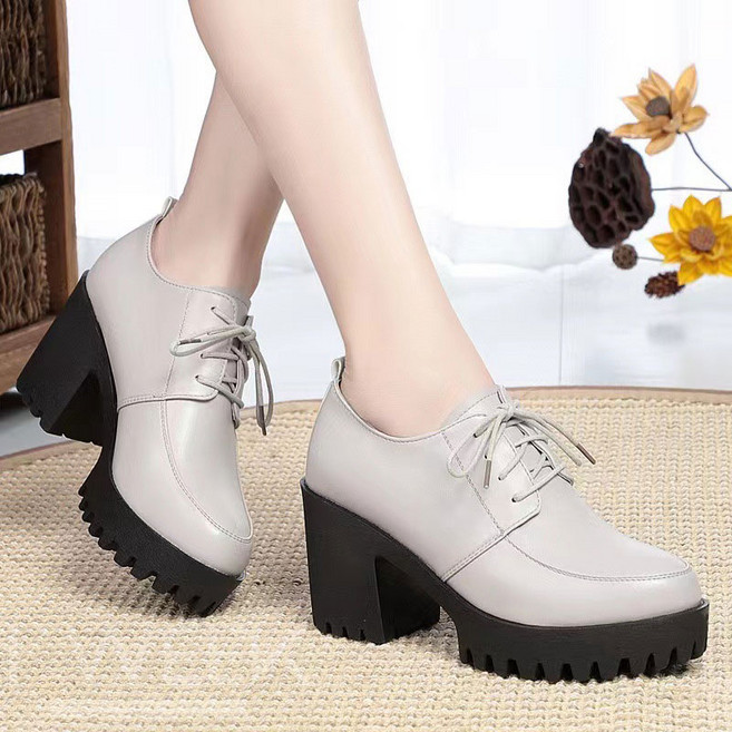 아이위크 봄 가을 발편한 여성 로퍼 키높이 구두 통굽 청키힐