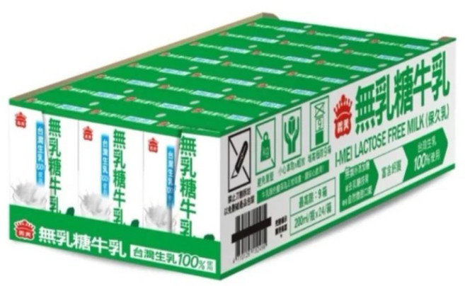 義美無乳糖牛乳（保久乳）, 1箱, 200ml