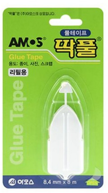 딱풀 풀테이프 리필 8.4x8M 아모스, 없음