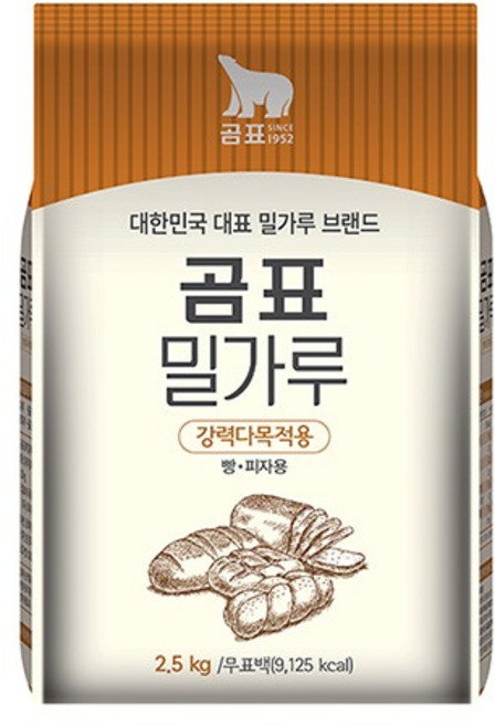 [대한제분] 강력밀가루 (곰표 2.5K), 2.5kg, 1개