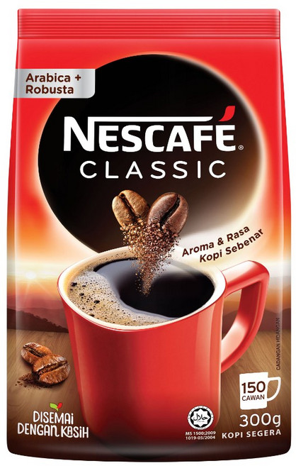 말레이시아 네스카페 클래식 커피 리필팩 NESCAFE Classic Refill Pack 300g, 1개, 1개입