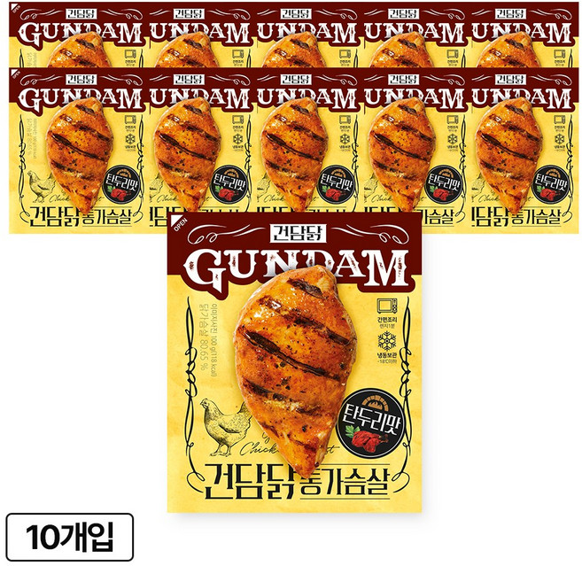 건담닭 통가슴살 탄두리맛, 100g, 10개