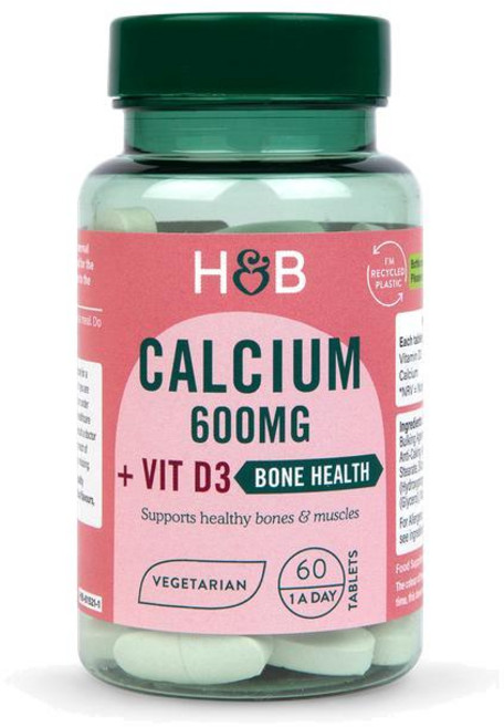 H&B Calcium Vitamin D 홀랜드앤바렛 칼슘 비타민 D 600mg, 2개, 60정