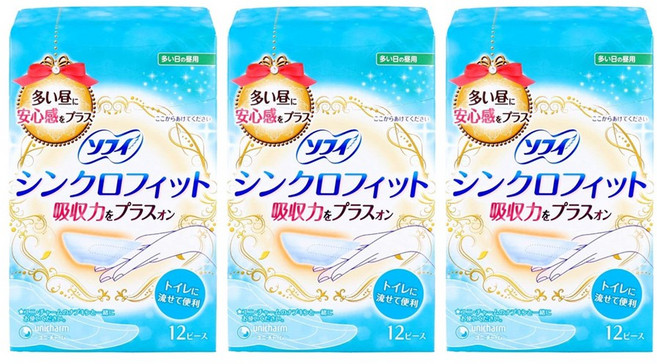 유니참 소피 싱크로핏 생리 보조 시트 레귤러, 3개, 12개입