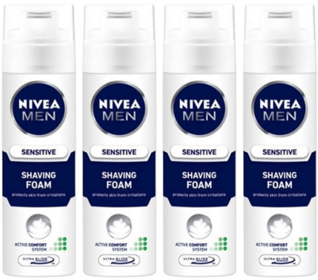 니베아 맨 센시티브 리커버리 쉐이빙폼 200ml 4개 면도크림