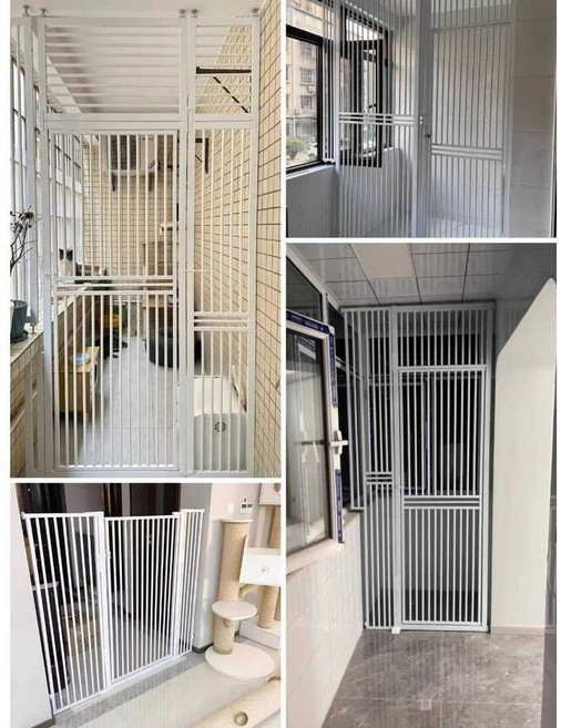 방묘문 2m 고양이 강아지 방묘창 도어 격리 네트망, B. 높이 130cm, A. 폭 80cm 이하