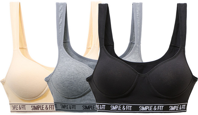 모노토노 면스판 노와이어 브라 3매세트