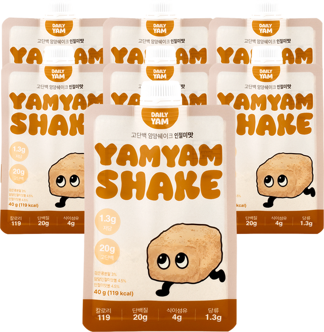 데일리얌 단백질 쉐이크 얌얌쉐이크 인절미맛 1BOX 7개입, 7개, 40g
