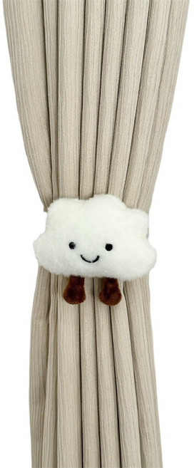 포근포근 홈 데코 구름 커튼 타이백 장식끈, 4개, 화이트