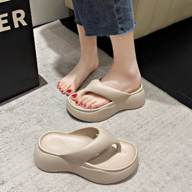 다플 6CM 키높이 쪼리 플랫폼 통굽 슬리퍼