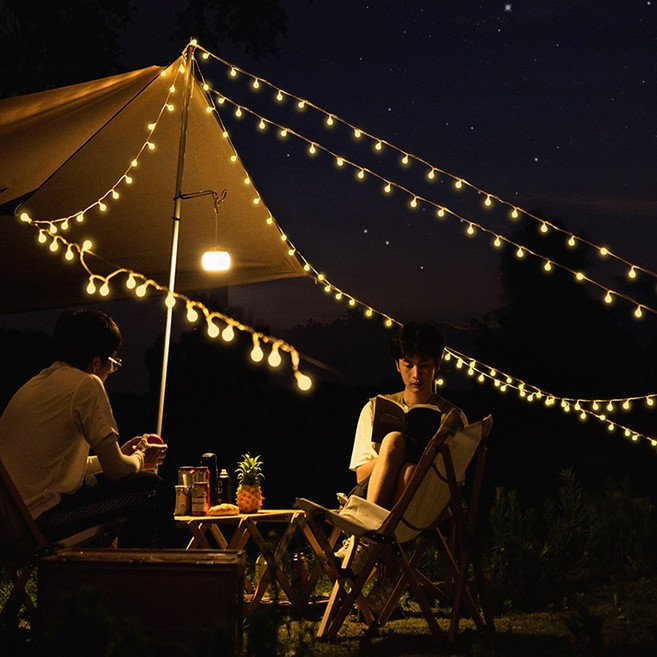 쭈니 스토리지 앵두전구 6M 10M 감성 캠핑전구 차박 감성캠핑 장식조명, 10m 80구