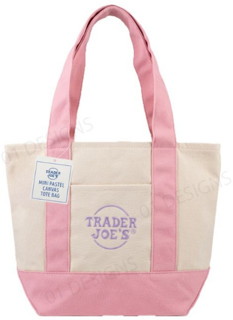 [미국직배송] 트레이더조 Trader Joe's 미니 파스텔 토트 캔버스백 (한정판 4컬러 색상선택)
