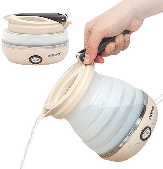 여행용 전기포트 폴딩 커피포터 접이식포트 컵라면 휴대용 분유포트 0.6L, 상세페이지 참조, 본상품선택, 1개