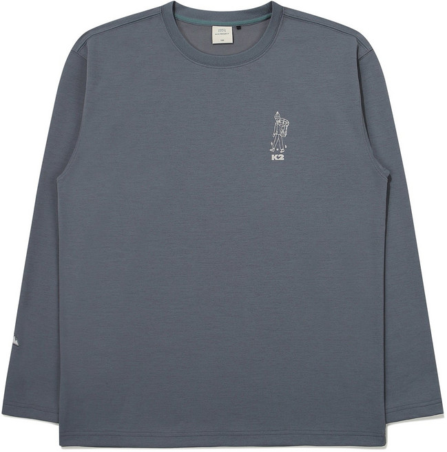 K2 남성 긴팔 티셔츠 OLA 그래픽 라운드 에코 스모크 블루 KMU242305B
