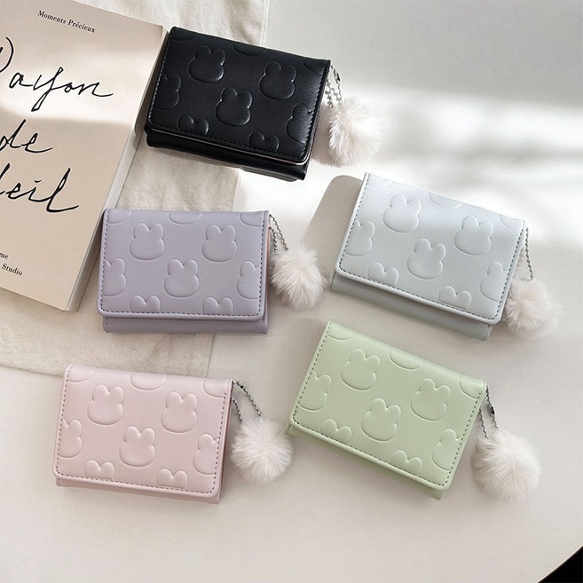 [당일출고] 토끼 깔끔 카드지갑 미니지갑 동전지갑 10대지갑, 화이트