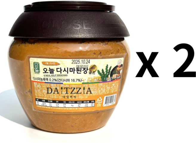 오늘 다시마된장골드, 2개, 1.9kg