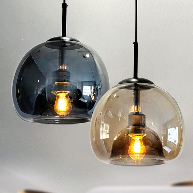 알라딘라이팅 빈티지 유리볼 틴트 갓등 펜던트 조명, 틴트 브라운유리