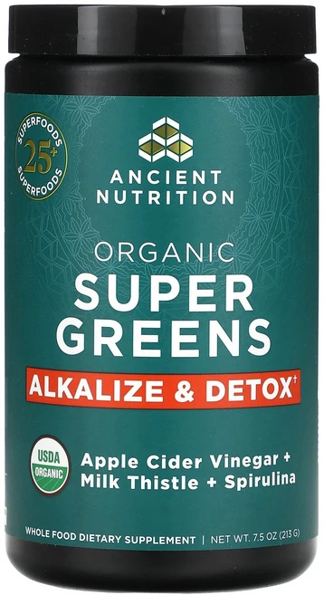 Ancient Nutrition 유기농 슈퍼 그린 알칼리화 및 213g(7.5oz) Nutrition (에인션트 뉴트리션), 213g, 1개 - 쿠팡