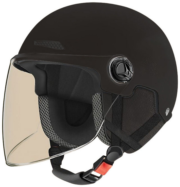 DS 충격흡수 자외선차단 안전 헬멧, 방풍 투명 긴 쉴드, 블랙