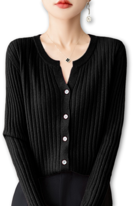 제이유미 여성용 데일리 간절기 골지 니트 기본 가디건 GH486