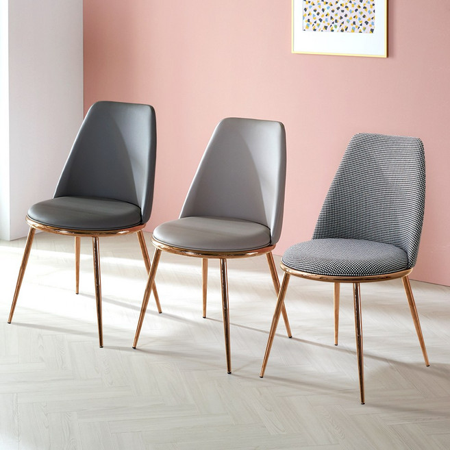 골드원체어 2개 식탁 식당 카페 업소용 로즈골드 주방 인테리어 커피숍 의자, 브라운