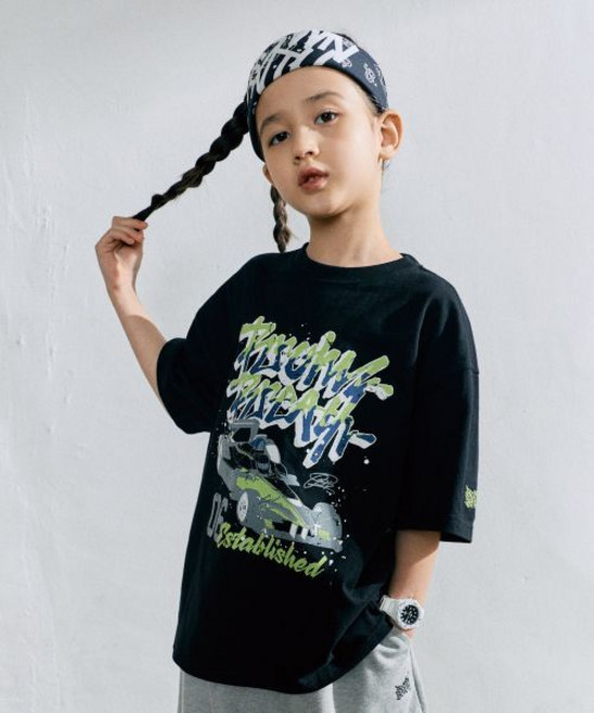 브라운브레스 KIDS brownbreathkids KIDS HOLIDAY BB CAR TEE - BLACK