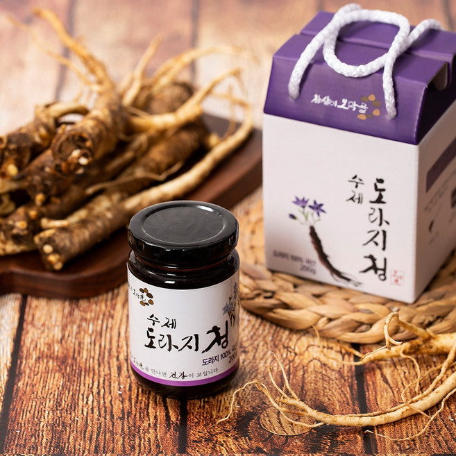 참살이모악골 여름 감기 뚝~! 국내산 도라지로 만든 가마솥 수제 도라지청 200g, 2개