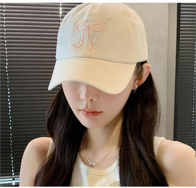 레이지원 여성 리본자수 포인트 볼캡 야구모자