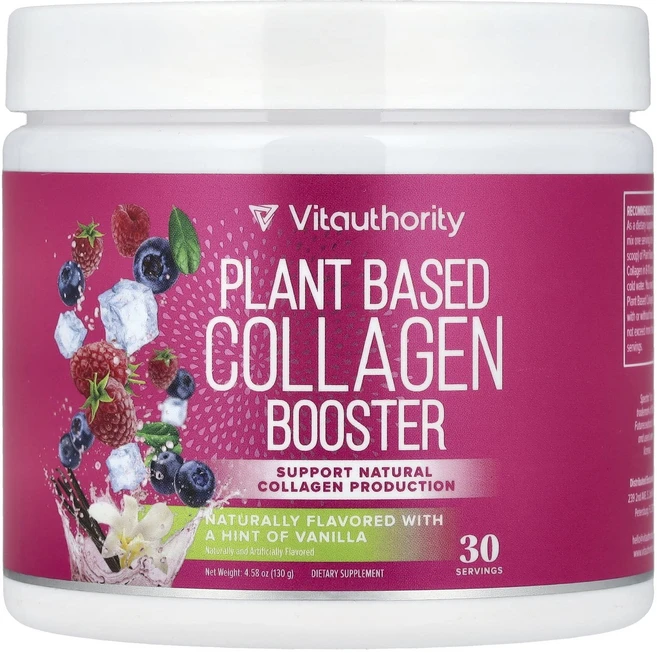 Vitauthority 식물성 콜라겐 부스터 어 힌트 오브 바닐라 130g(4.58oz), Vitauthority 식물성 콜라겐 ..., 130g, 1개 - 쿠팡